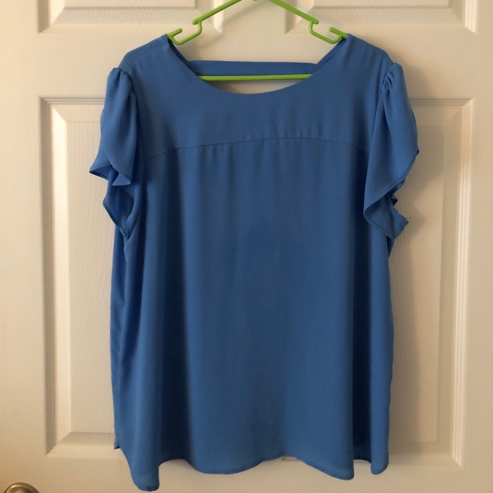 Blue work blouse